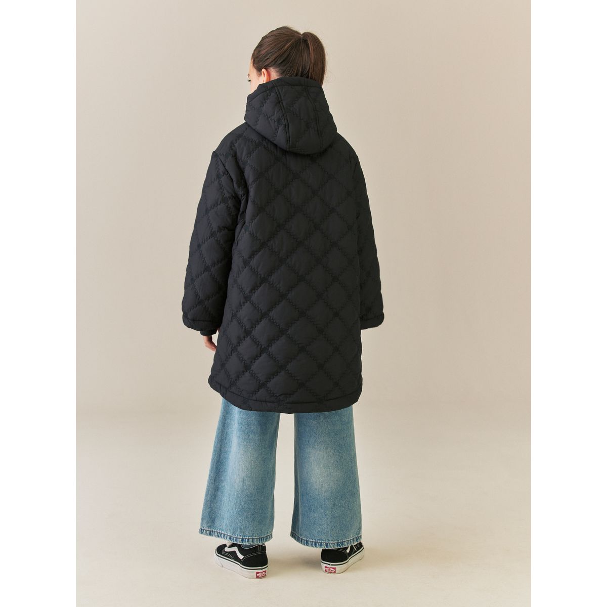 Veste déperlante matelassée cœur noir, NEXT