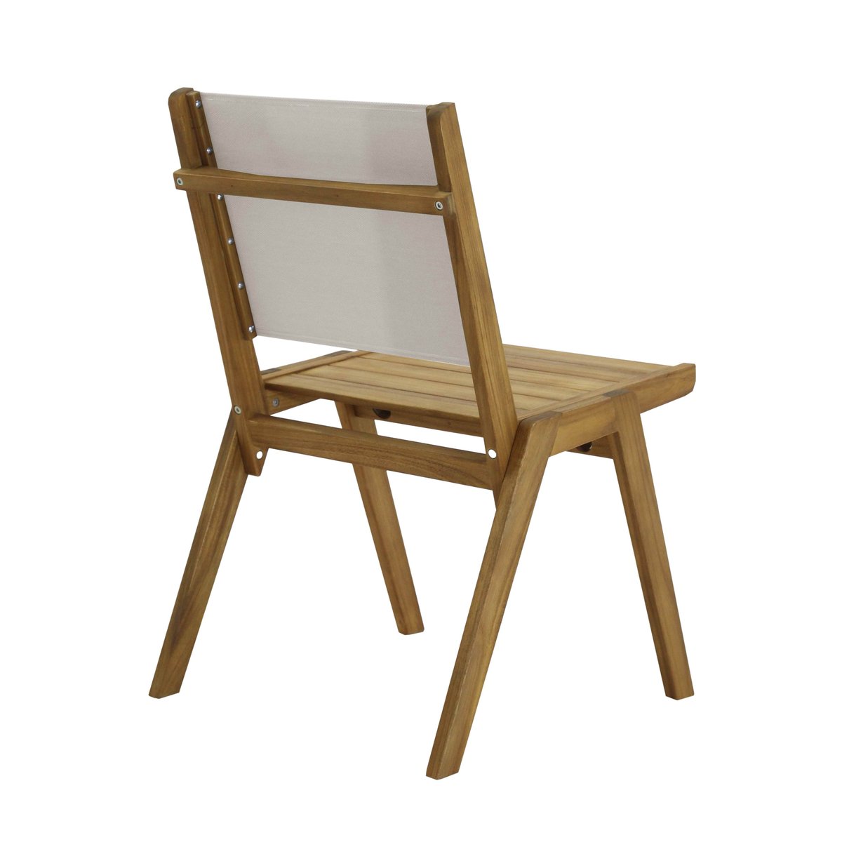 Table de jardin en bois d'eucalyptus FSC et 2 chaises, UZES blanc, OVIALA