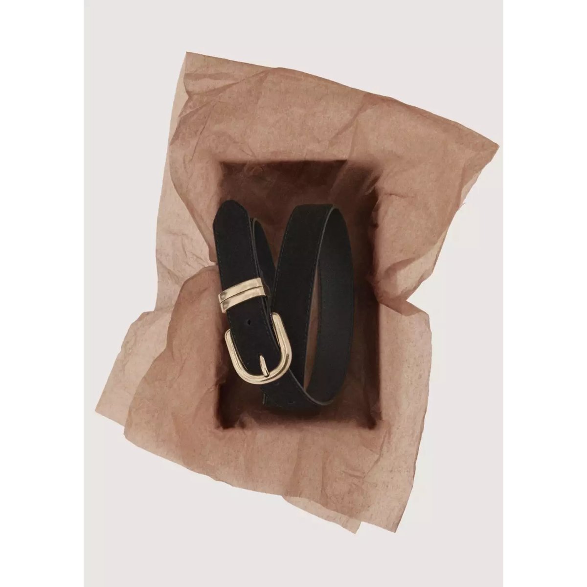 Ceinture cuir suède noir, MANGO