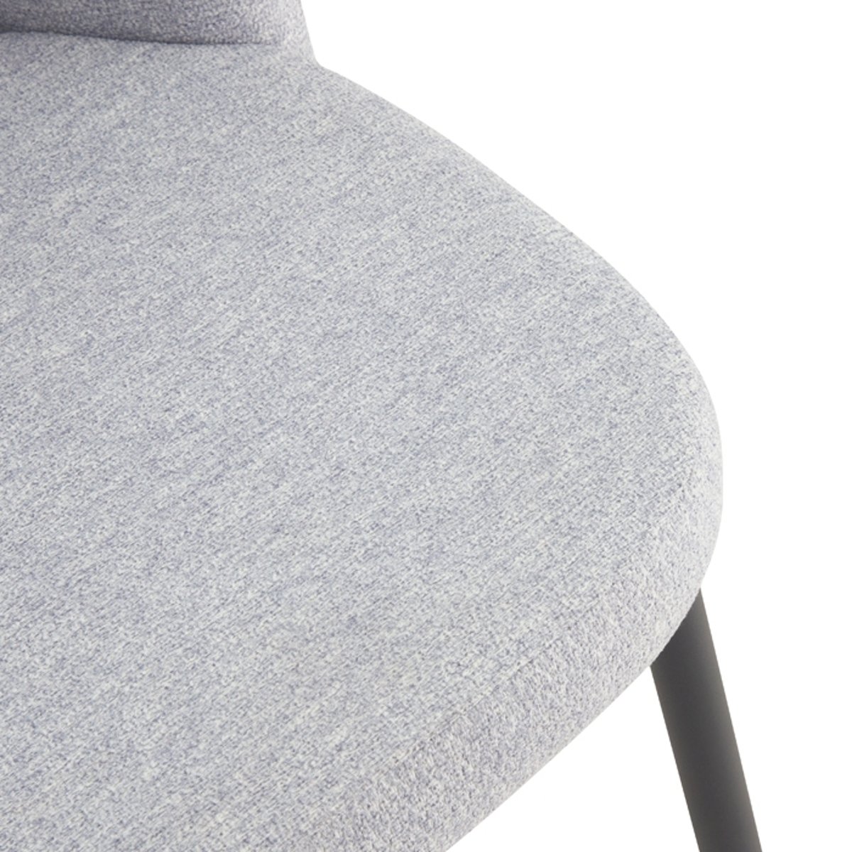 Lot de 2 chaises en tissu et pieds en métal - ROSY gris chiné, MAISON PAVANE