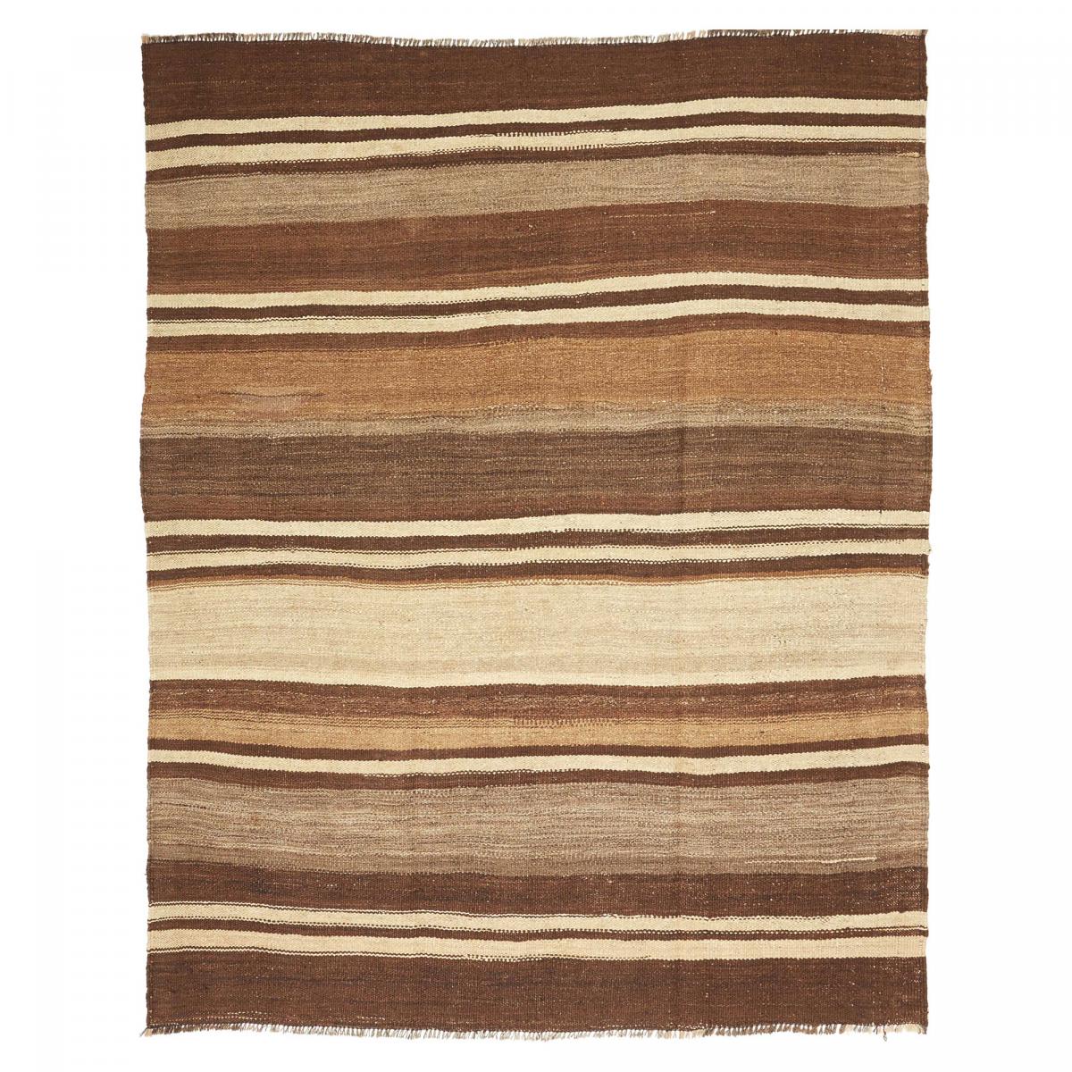 Authentique tapis d'Orient kilim fait main en laine ANTIK 5 marron, beige, UN AMOUR DE TAPIS