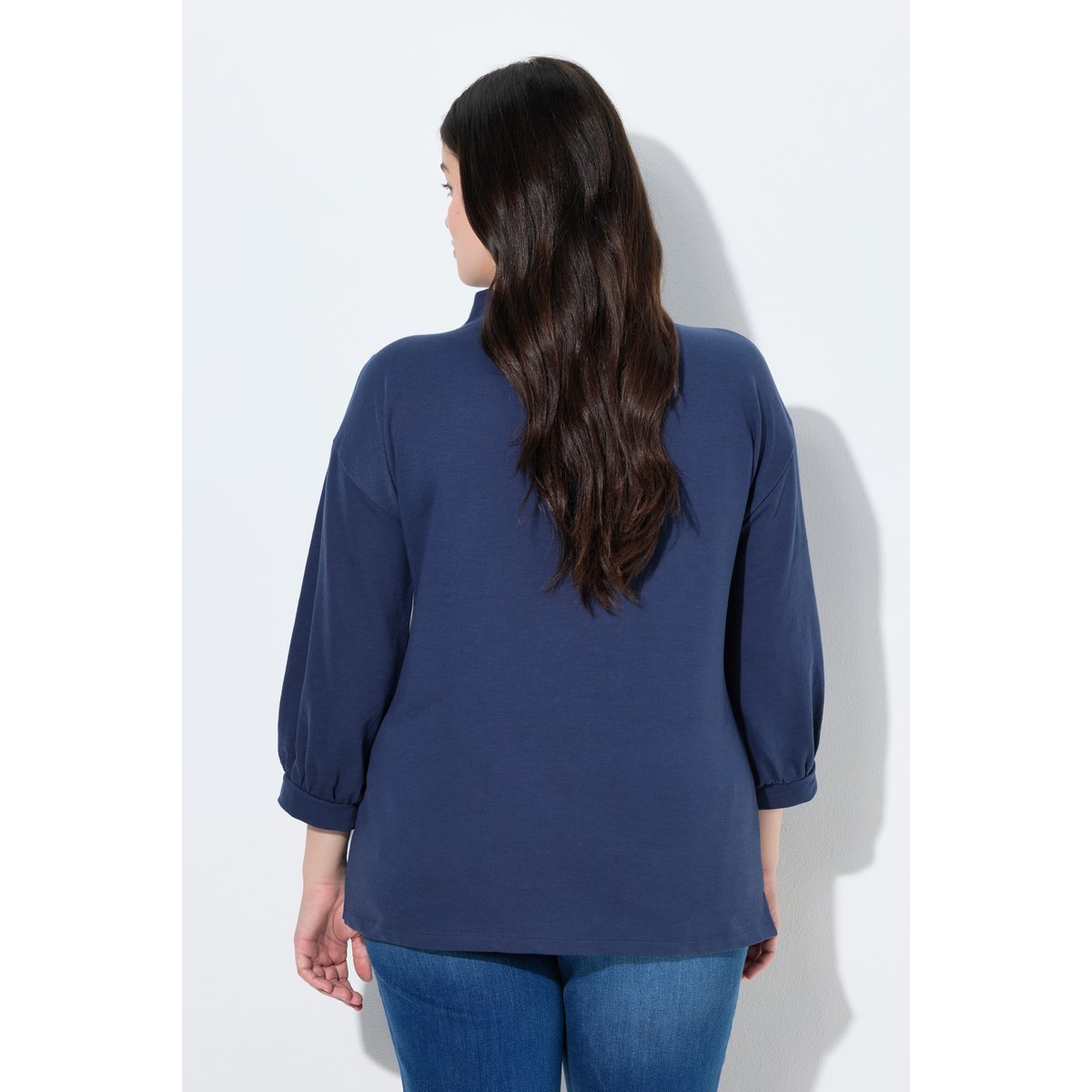 Sweat-shirt en coton bio, trèfles en corde marine, ULLA POPKEN