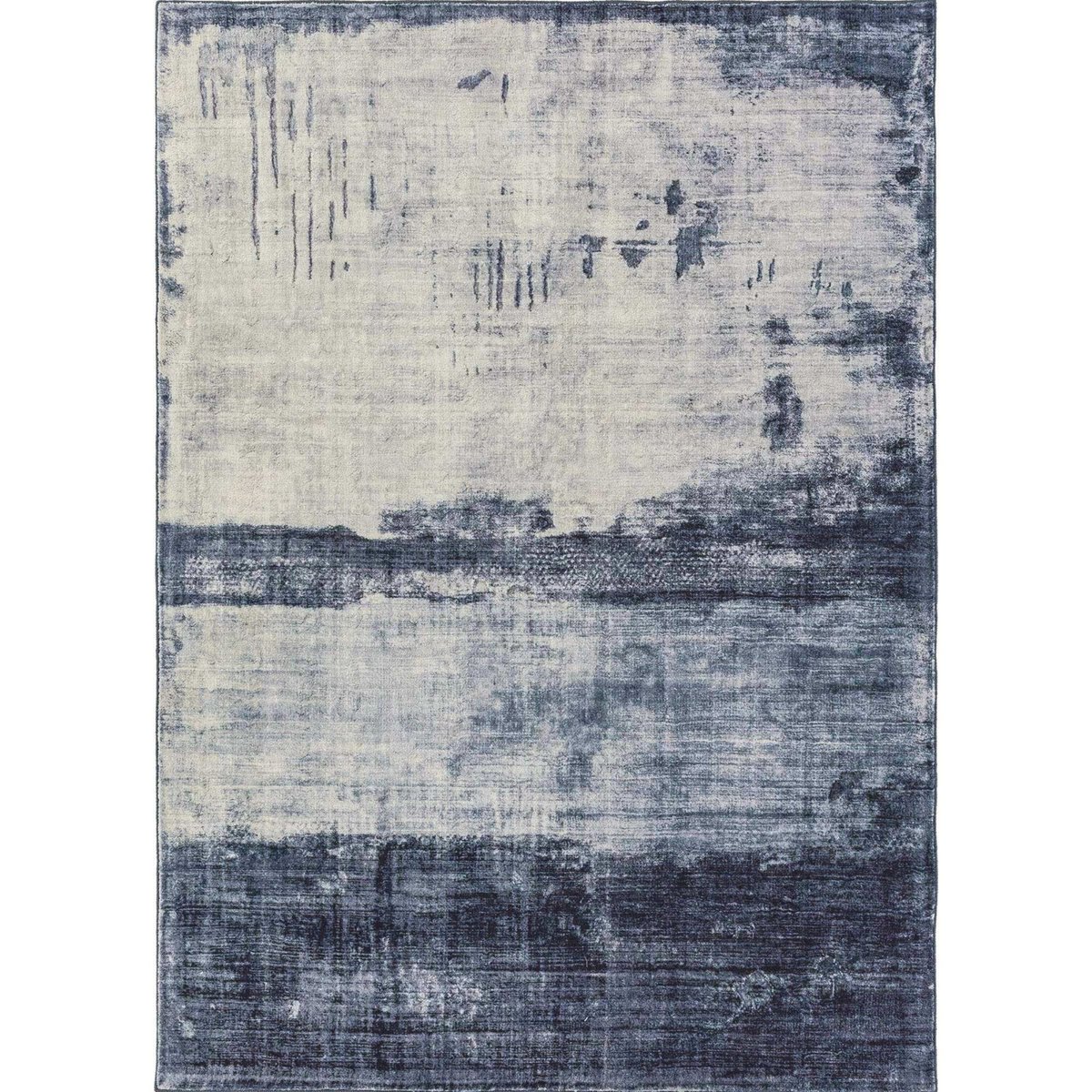 Tapis en polyester imprimé à la machine anthracite multicolore, GINO FALCONE