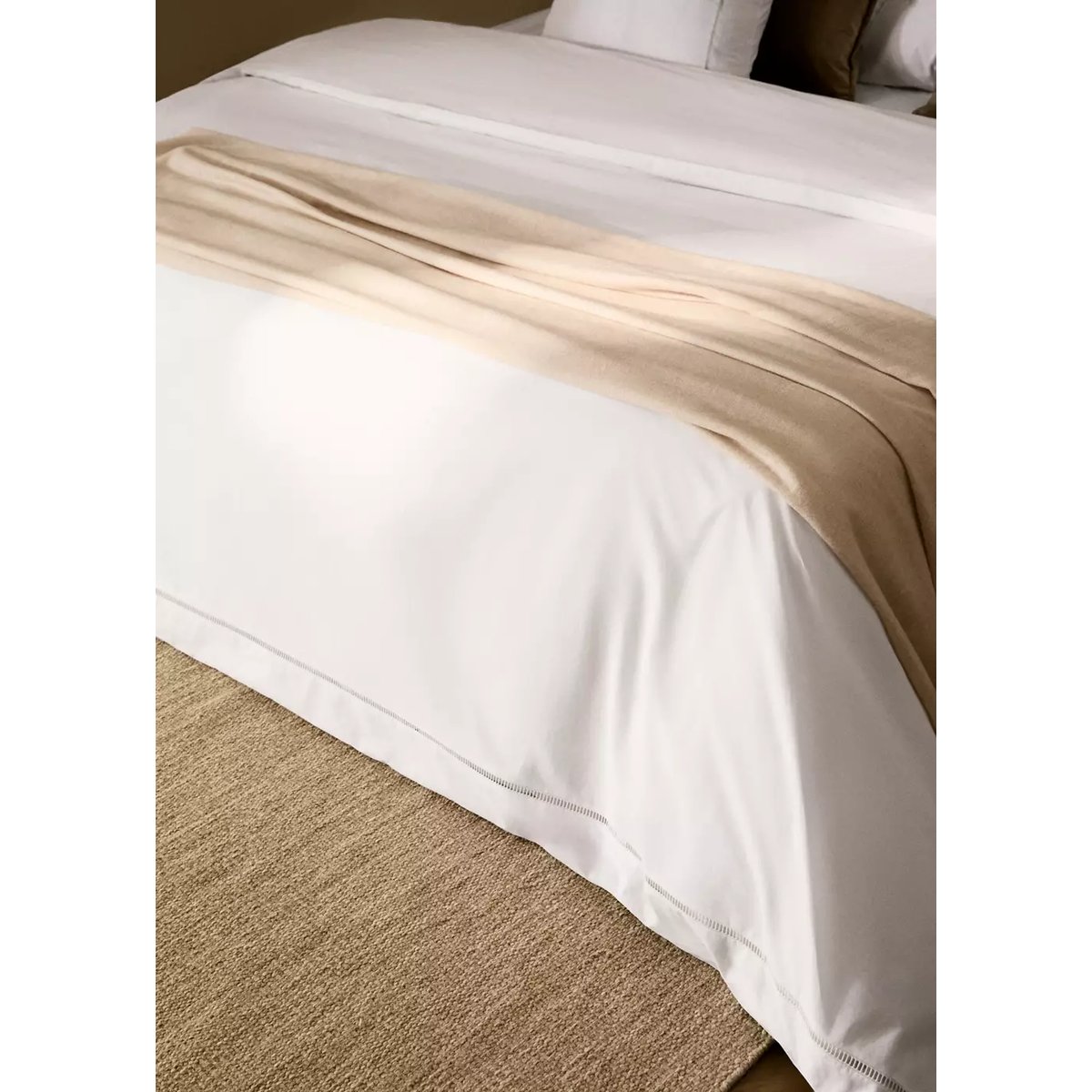 Housse de couette percale de coton ajouré lit 200 cm blanc, MANGO HOME