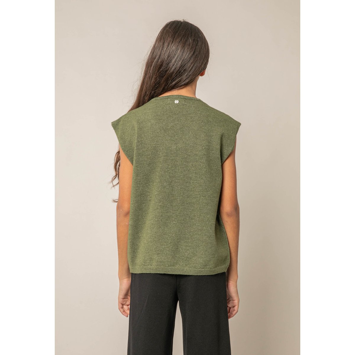 Pull sans manches fille MIRIA tilleul, DEELUXE