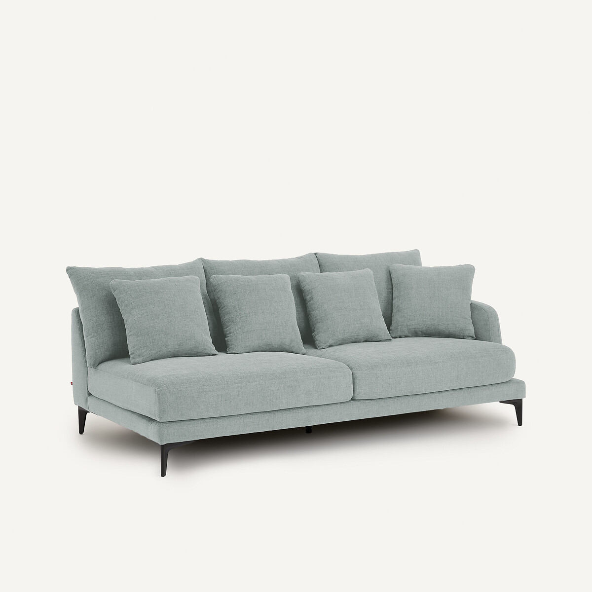 Demi-canapé 3 places en polyester natté, MODERNISTE aquamarine, EMMANUEL GALLINA X AM.PM