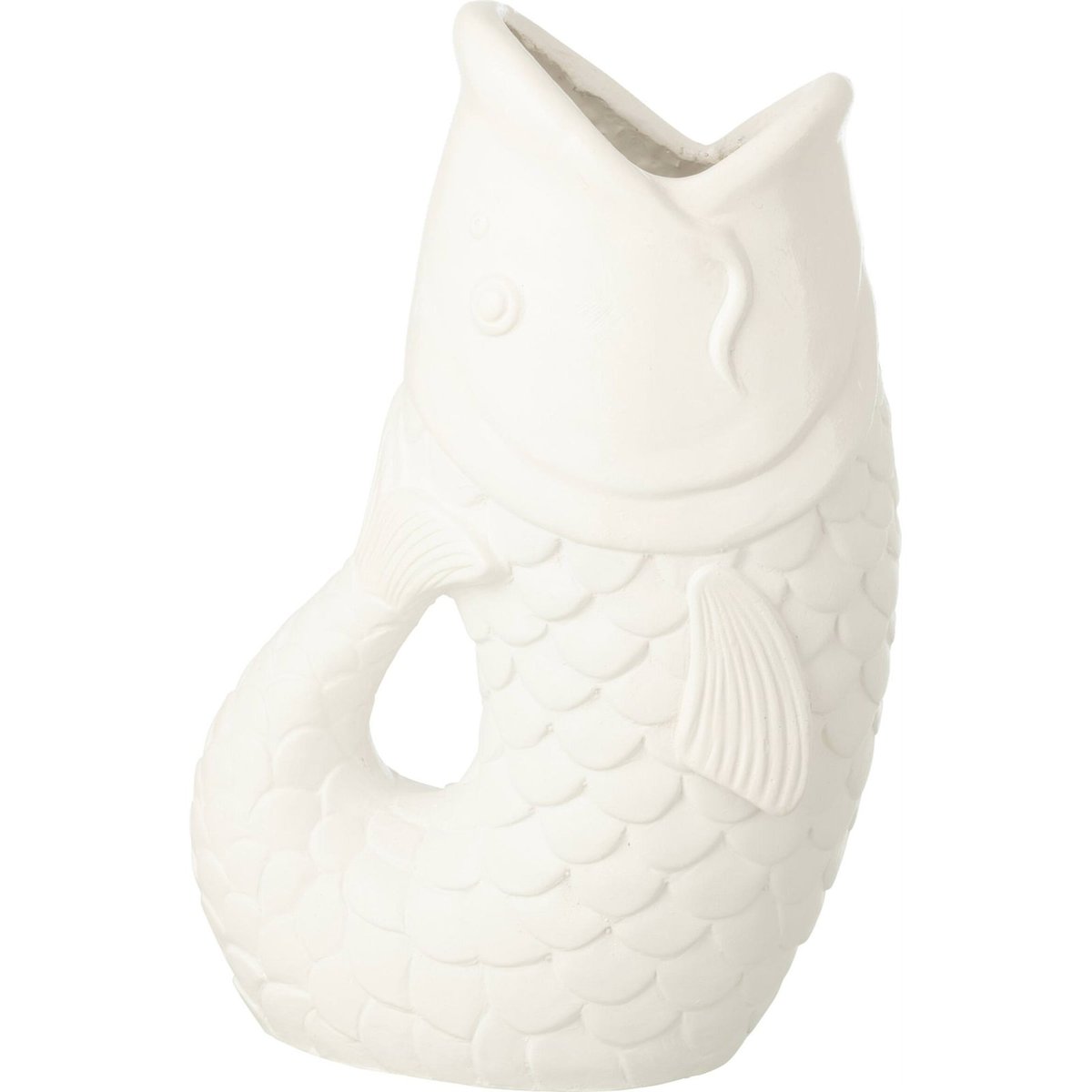 Cache-pot poisson en résine d'extérieur blanc, RECOLLECTION
