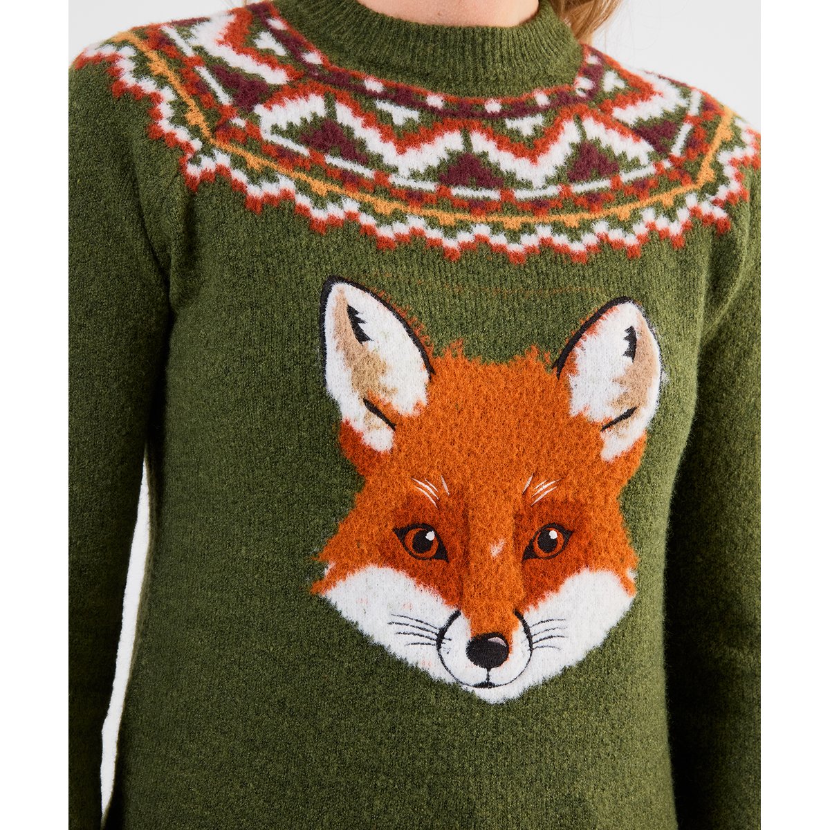 Fantastique Pull Brodé Renard vert, JOE BROWNS