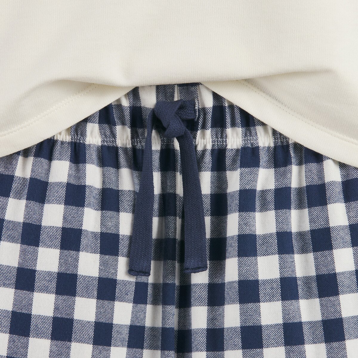 Pyjama avec haut en molleton, pantalon en flanelle marine/écru, LA REDOUTE COLLECTIONS