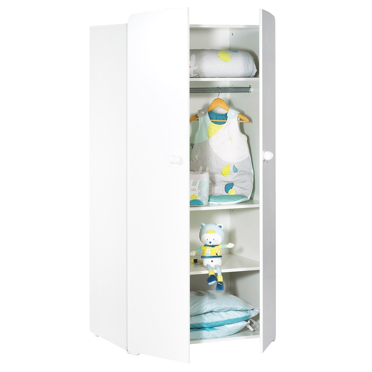 Armoire bébé 2 portes blanc, BABY PRICE