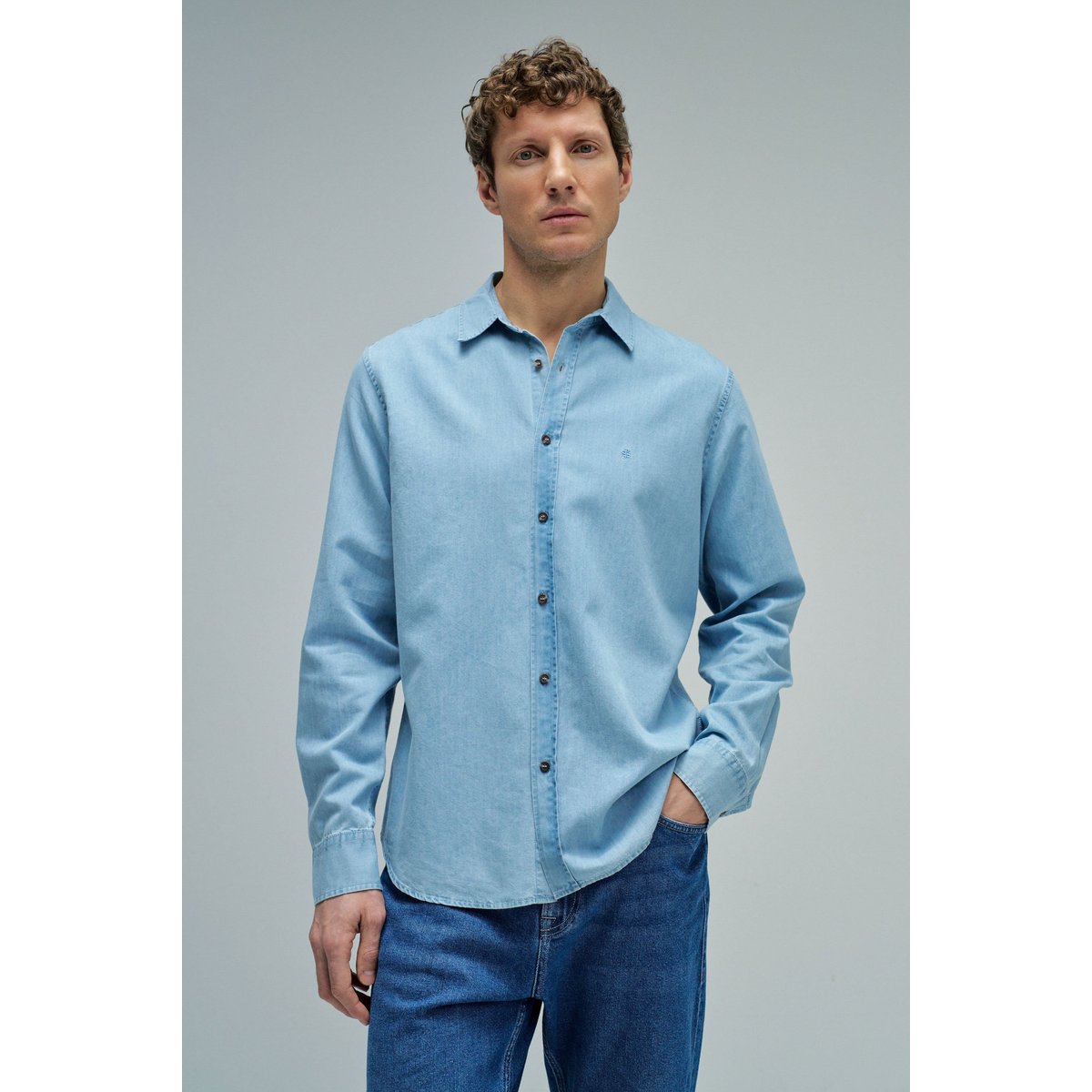 CHEMISE EN DENIM LÉGER bleu cobalt, SALSA JEANS