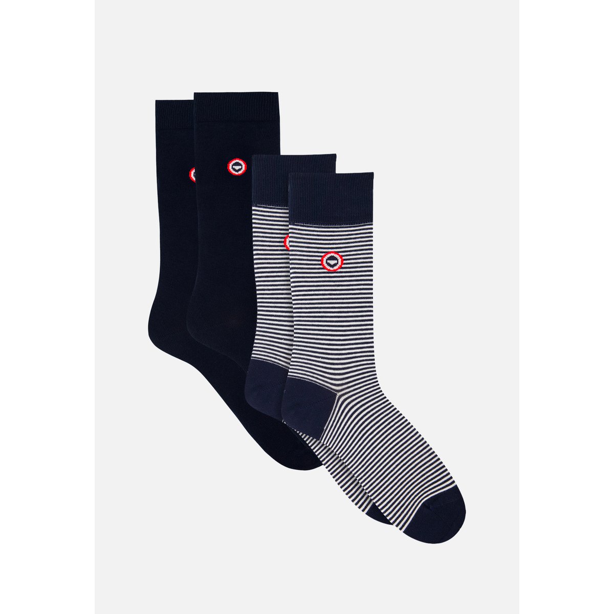 Lot de 2 chaussettes mi-hautes Robuste anthracite noir, LE SLIP FRANCAIS