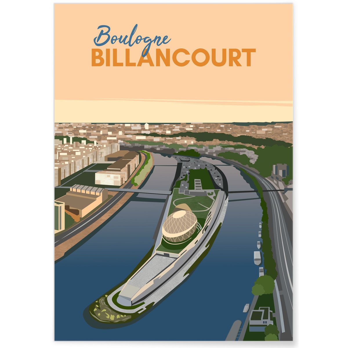 Affiche ville Boulogne-Billancourt blanc, L'AFFICHERIE