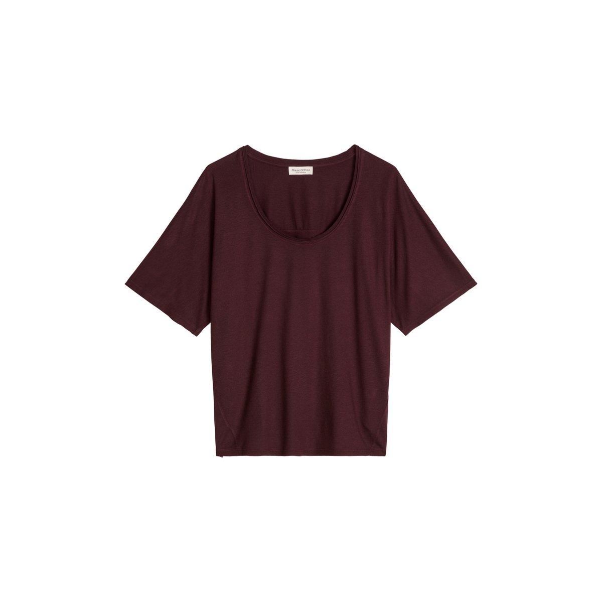 T-shirt regular en jersey slub fin rouge, MARC O'POLO