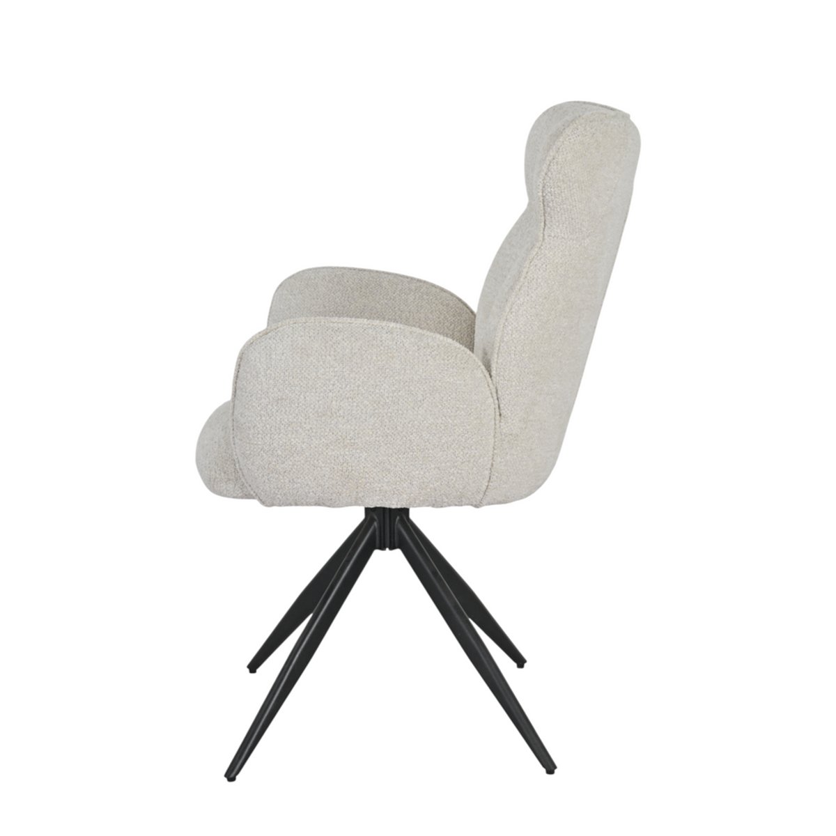Chaise repas pivotante auto-return chenillé beige, ZAGO