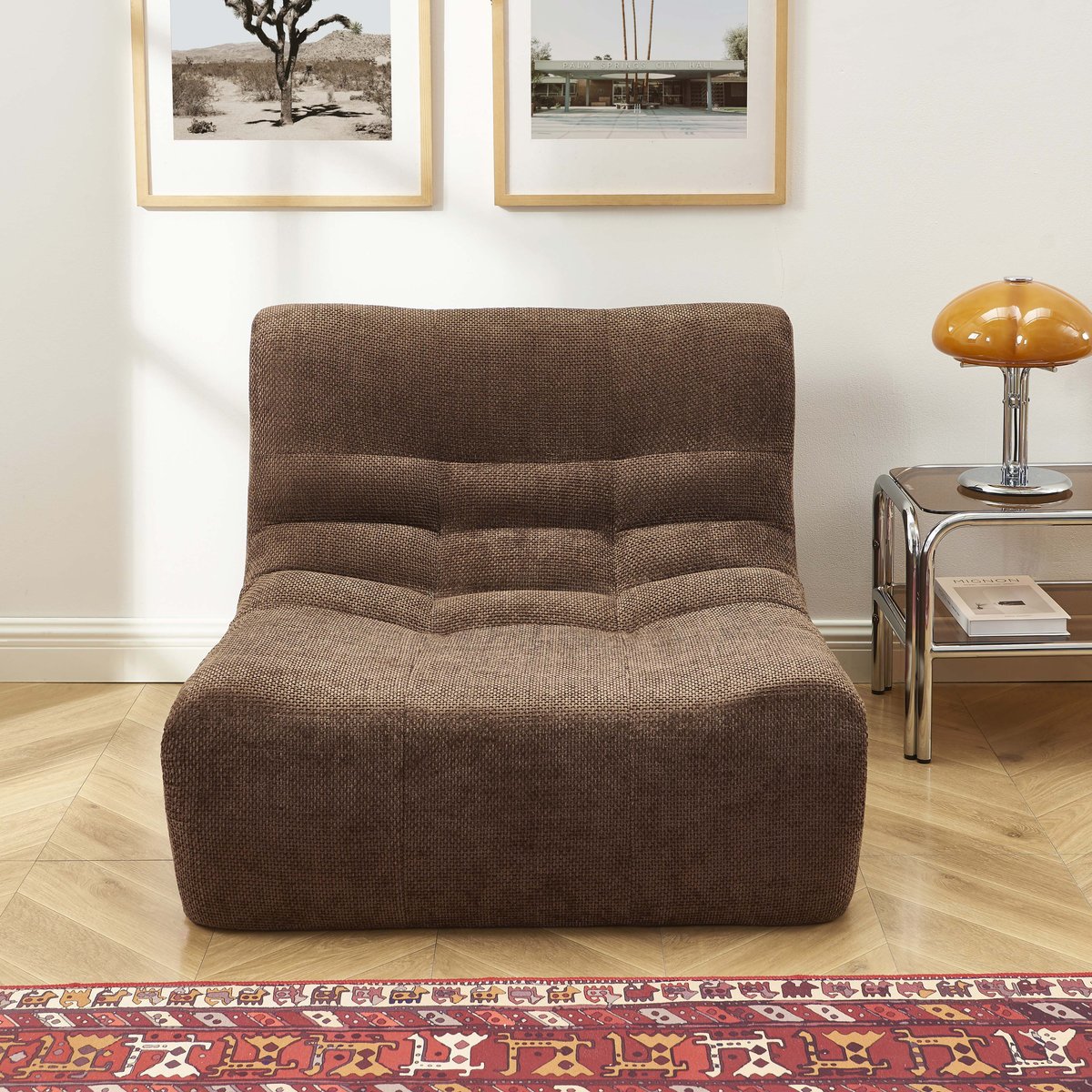 Chauffeuse 1 place en tissu JANIS marron, SORELH