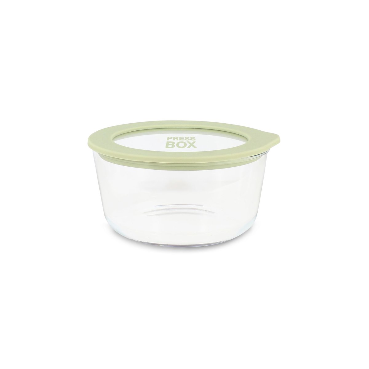 Boite hermétique ronde en verre 470ml, PRESSBOX céladon, MENASTYL