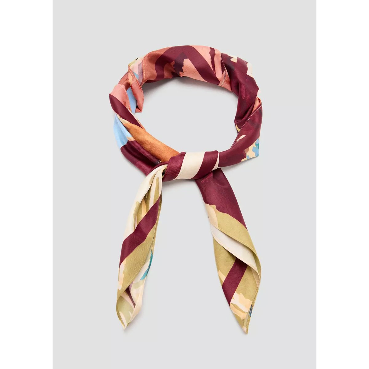 Foulard à fleurs rose, MANGO