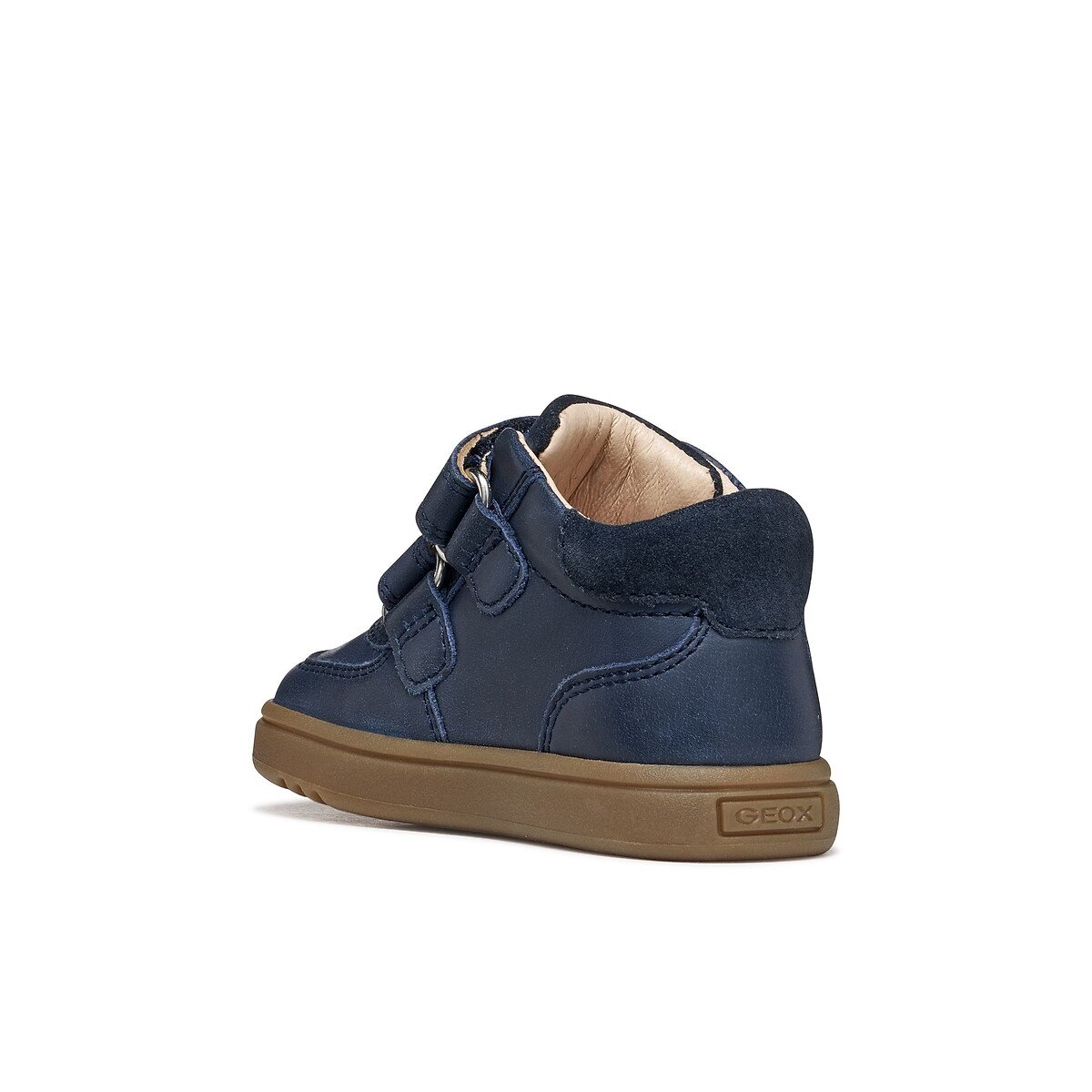 Zapatillas con velcro, de piel, BIGLIA azul marino, GEOX