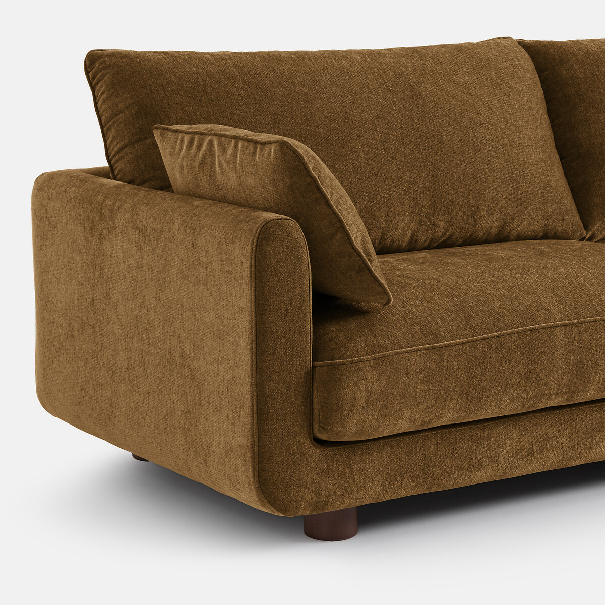 Canapé droit 2, 3, 4 ou 5 places, en polyester chiné, EMILIO bronze, LA REDOUTE INTERIEURS