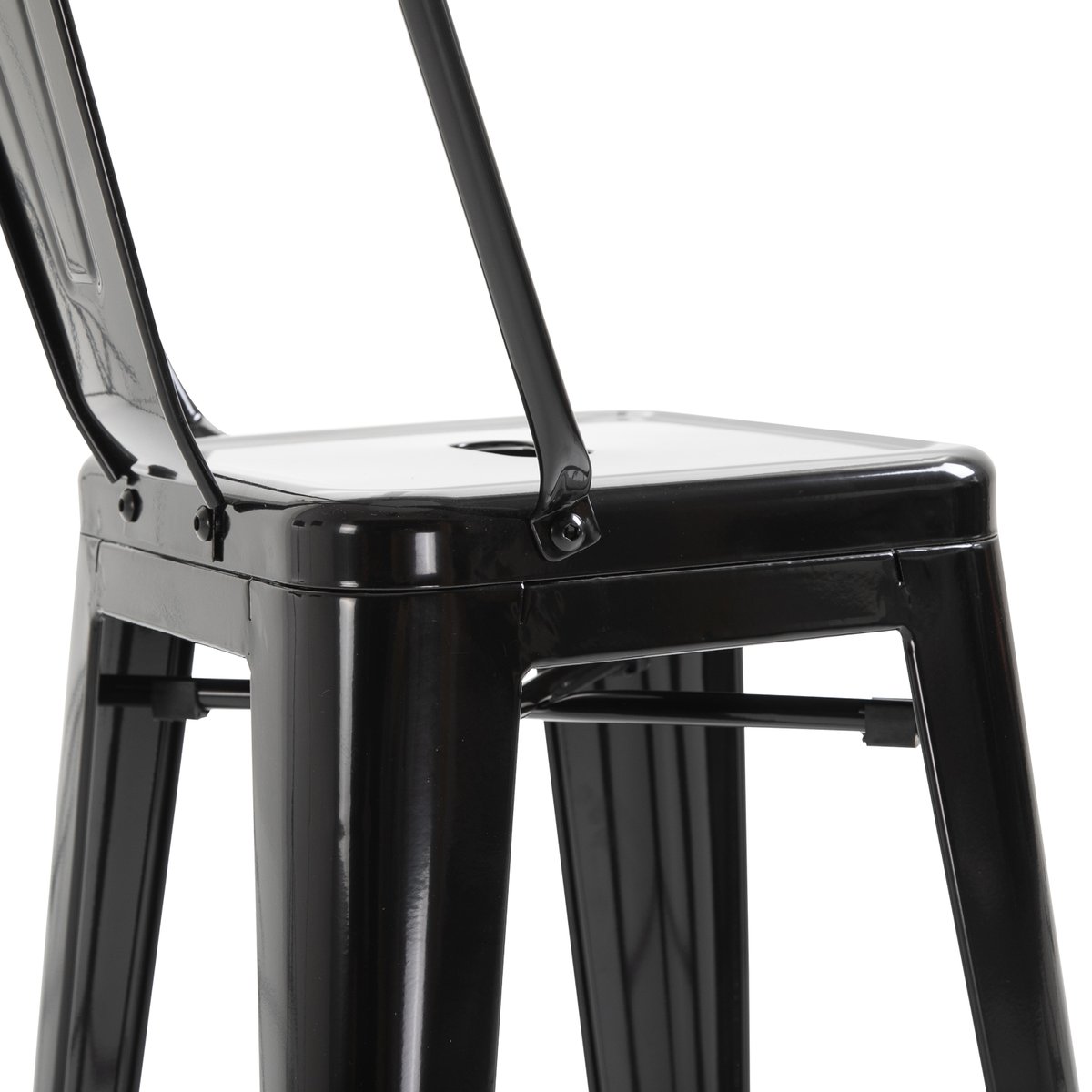 Tabouret de bar Métal Noir noir, HOMCOM