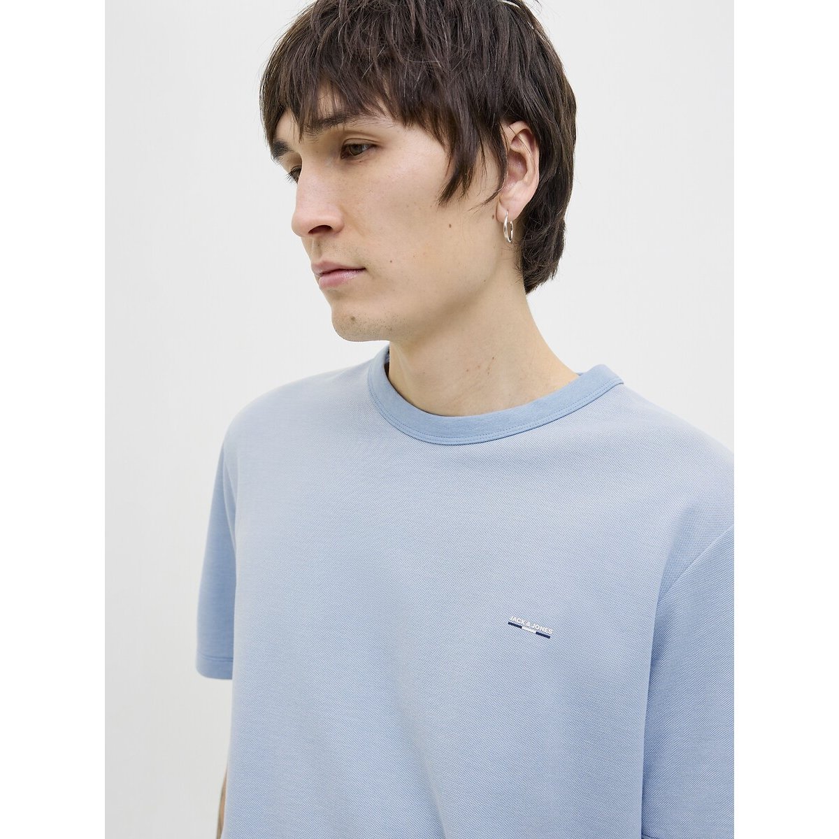 T-shirt col rond manches courtes bleu clair, JACK & JONES