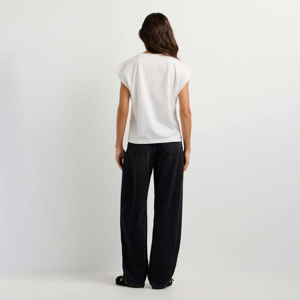 T-Shirt Sans Manches Logo Clous blanche mousse, PEPE JEANS