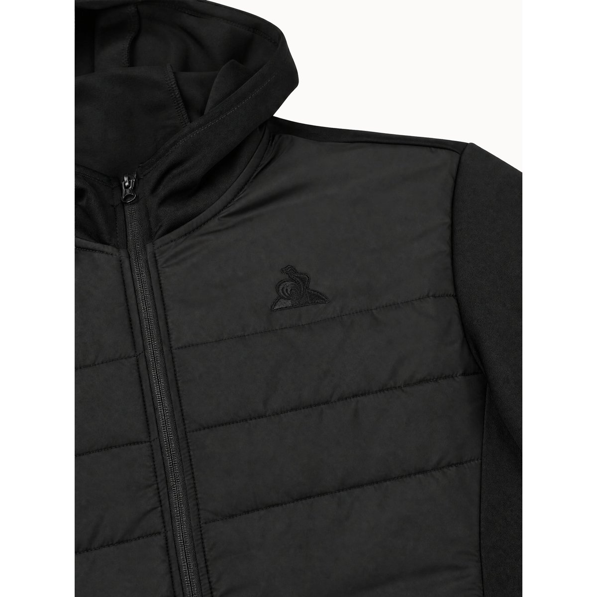 Sweat zippé à capuche Ton sur ton noir, LE COQ SPORTIF