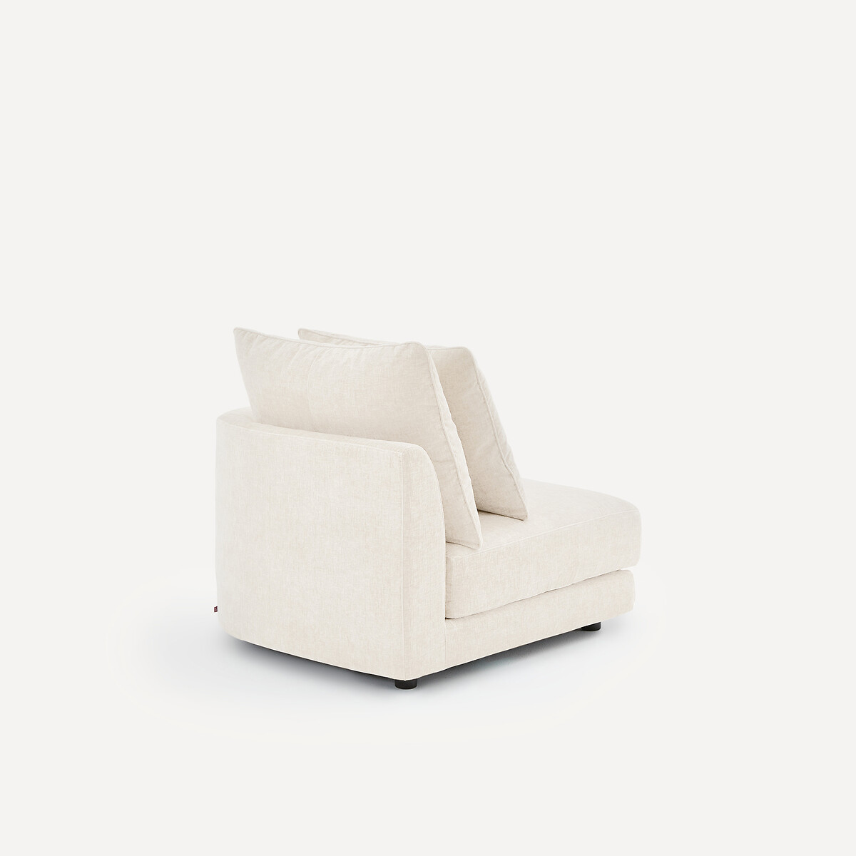 Rechtes, abgerundetes, modulares Halbsofa aus Chenille-Samt, TIBERIO weiss, AM.PM