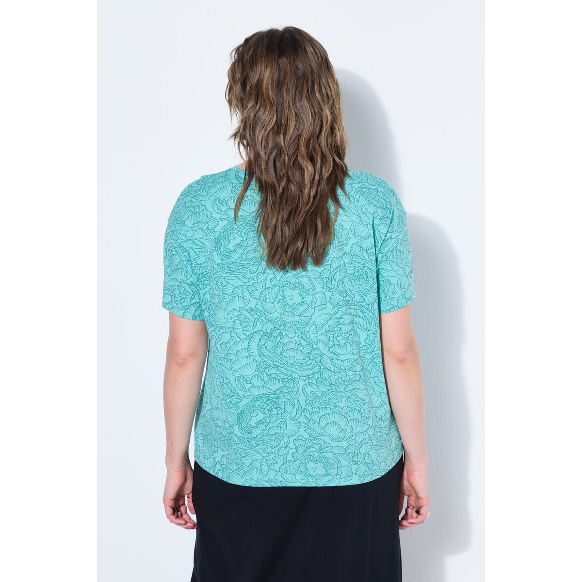 T-shirt oversize, imprimé floral menthe bleue, STUDIO UNTOLD