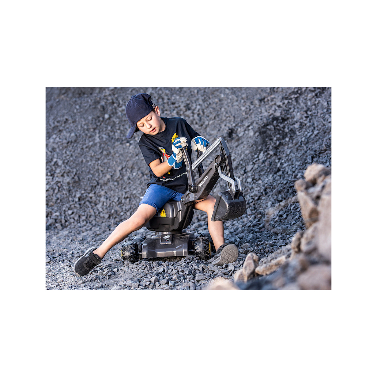 Pelleteuse rollyDigger Volvo EW160 noir et jaune, ROLLY TOYS
