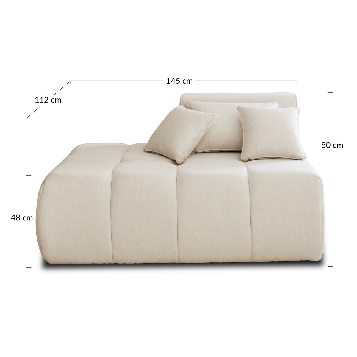 Module d'assise gauche - CARACAS noir, BEST MOBILIER