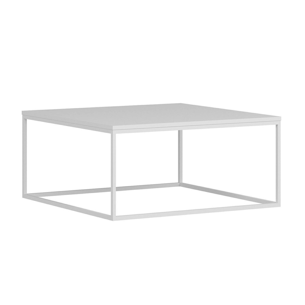 Table basse carrée minimaliste JENA blanc, PIER IMPORT
