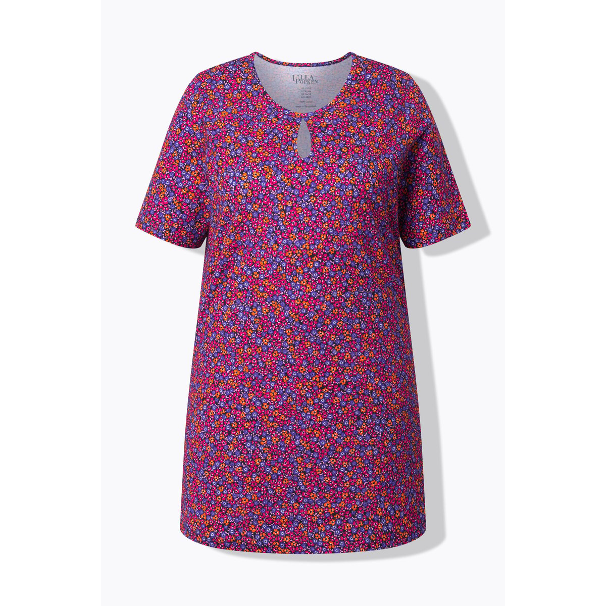 T-shirt long à motif noir, ULLA POPKEN