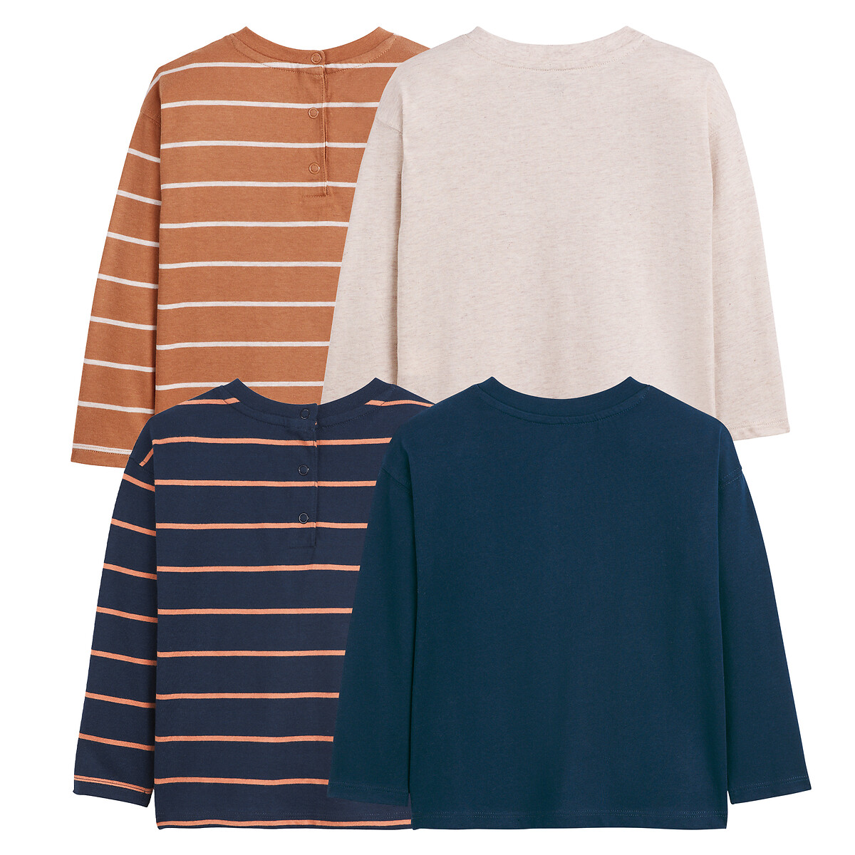 Lot de 4 T-shirts manches longues multicolore, LA REDOUTE COLLECTIONS