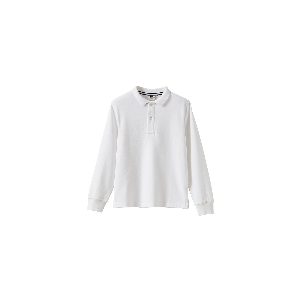 Polo en coton biologique blanc clair uni, CYRILLUS