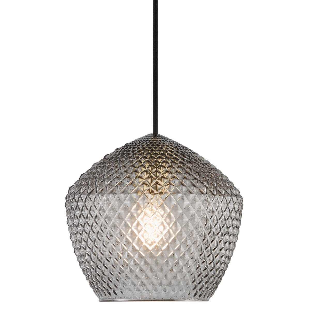 Suspension motif diamant en verre fumé, ORBIFORM gris, NORDLUX