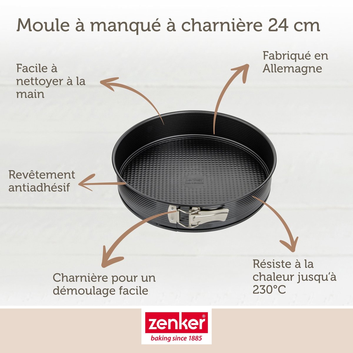 Set pâtisserie moule à manqué 24 cm, 2 bols à mixer, verre noir, ZENKER