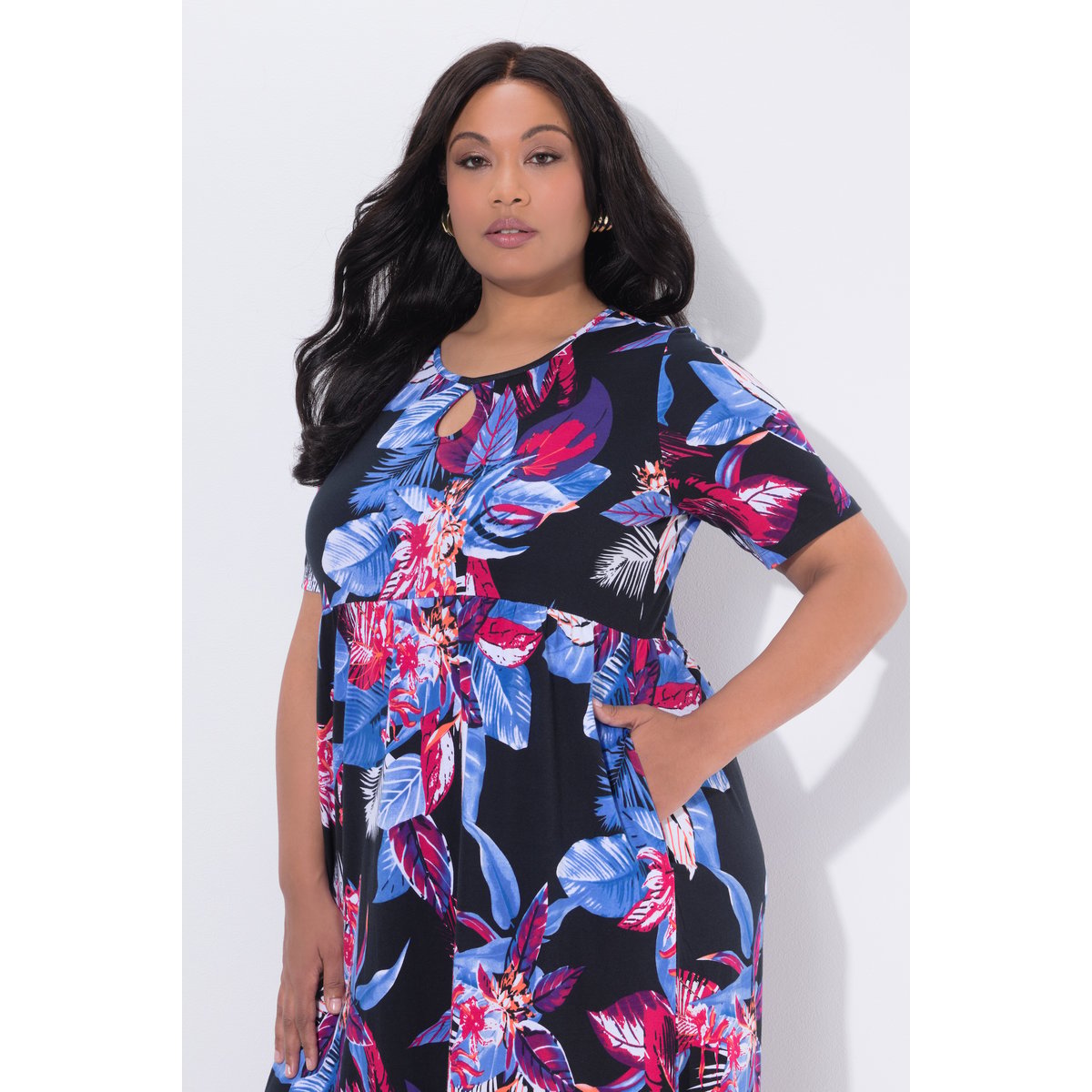 Robe maxi à fleurs noir, ULLA POPKEN