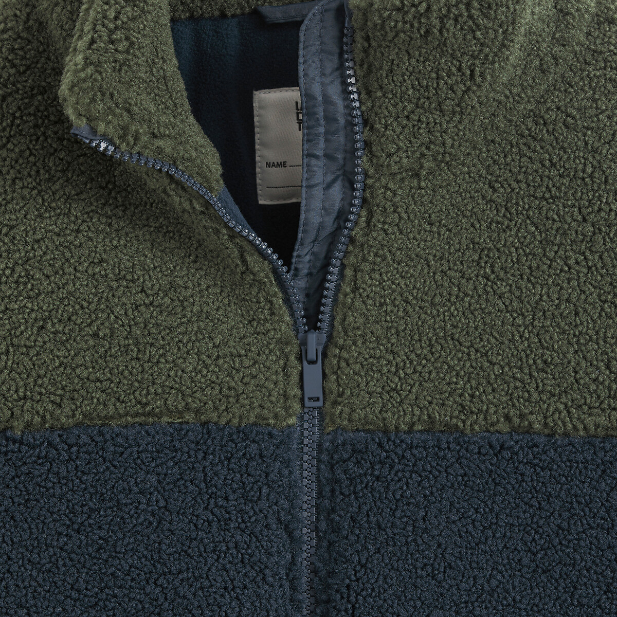 Sherpa Zip-Up Jacket with High Neck colourblock, LA REDOUTE COLLECTIONS