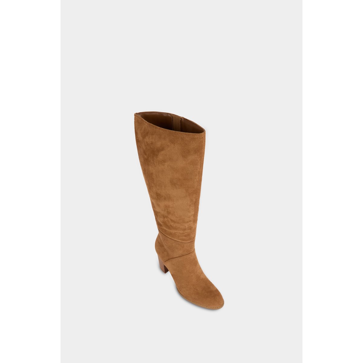 Botte hautes suédine beige, MORGAN