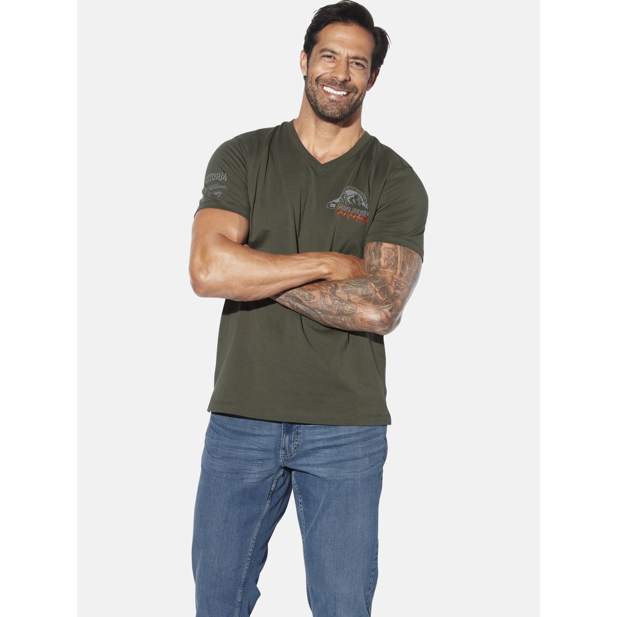 Lot de 2 T-shirts JENDUR bleu foncé olive, JAN VANDERSTORM
