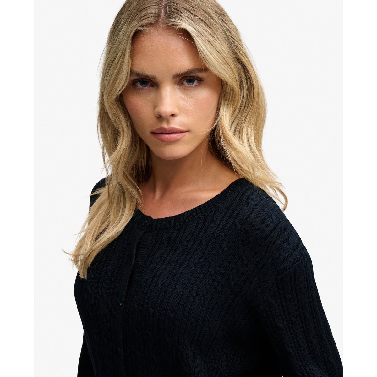 Cardigan Torsadé Décontracté bleu marine éclipse, SUPERDRY