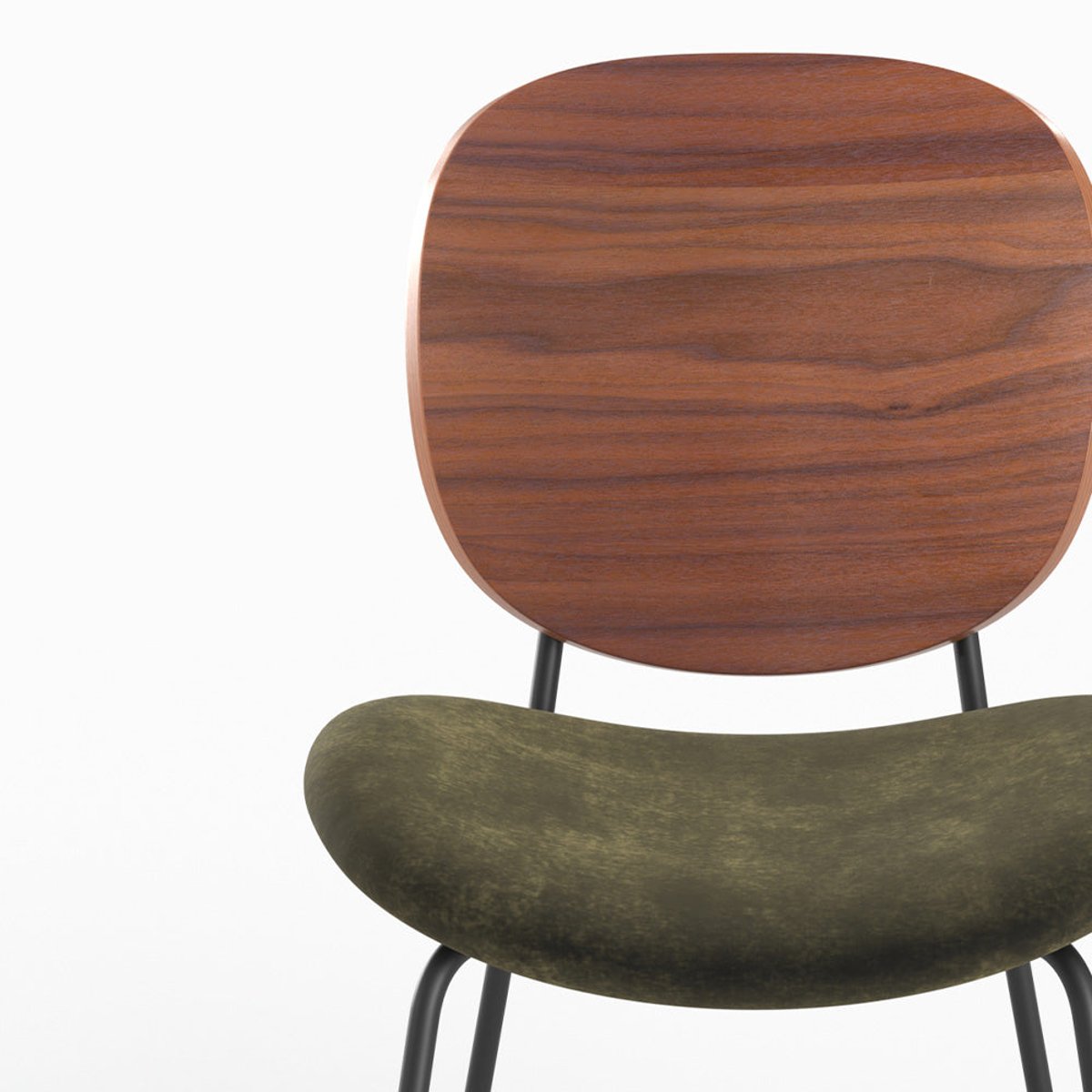 Lot de 2 chaises en velours - SIMONE vert kaki, MAISON PAVANE