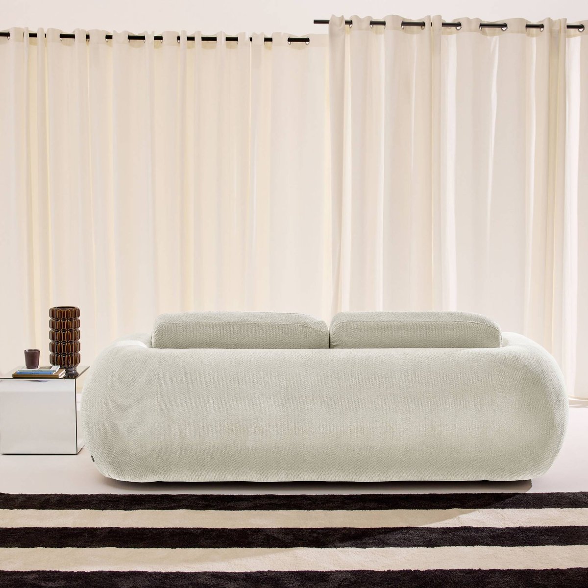 Canapé 3 places tissu chenille CLOUD blanc, SWEEEK