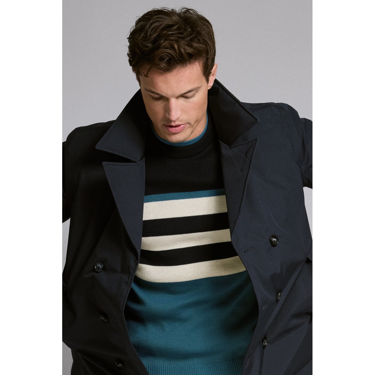 Pull marin bloc color teal/navire/nature, ARMOR-LUX