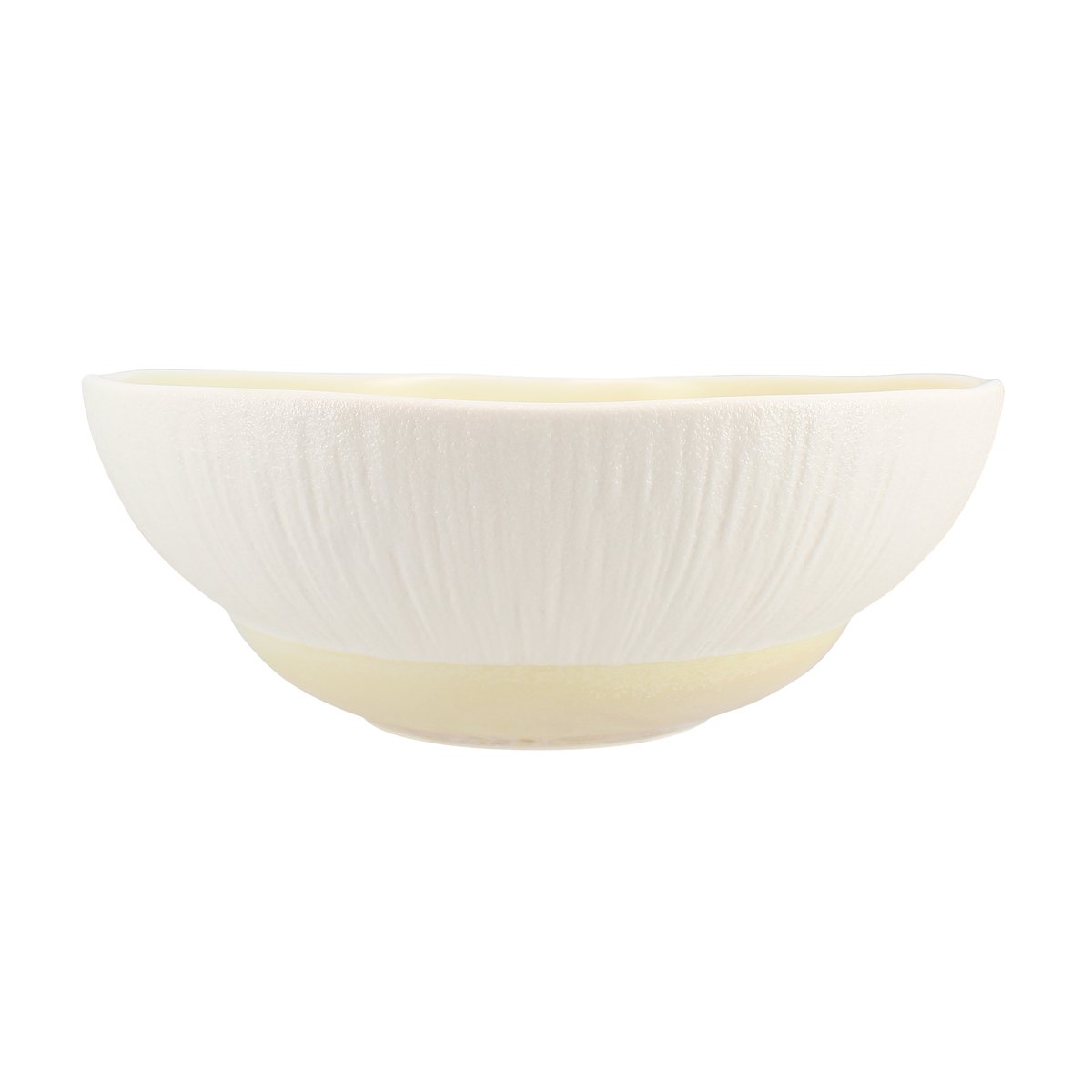 Lot de 6 asisettes creuses en porcelaine 20cm, URUS beige-blanc, OGO LIVING