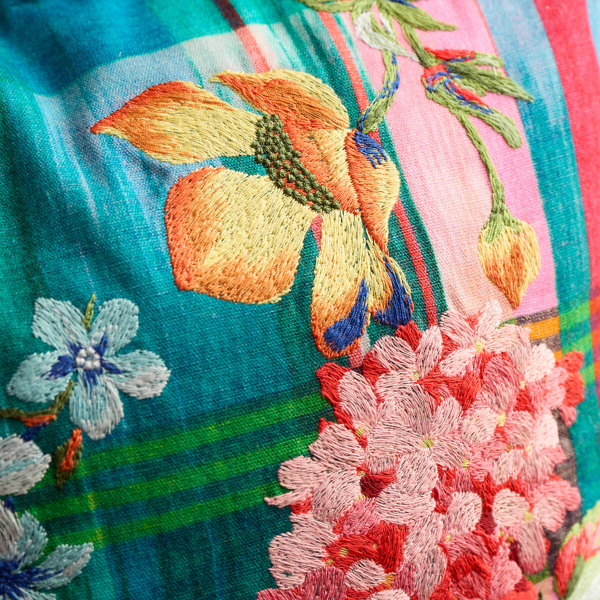 Wanderweave Ikat Check Filled Cushion multi-coloured, SOPHIE ROBINSON