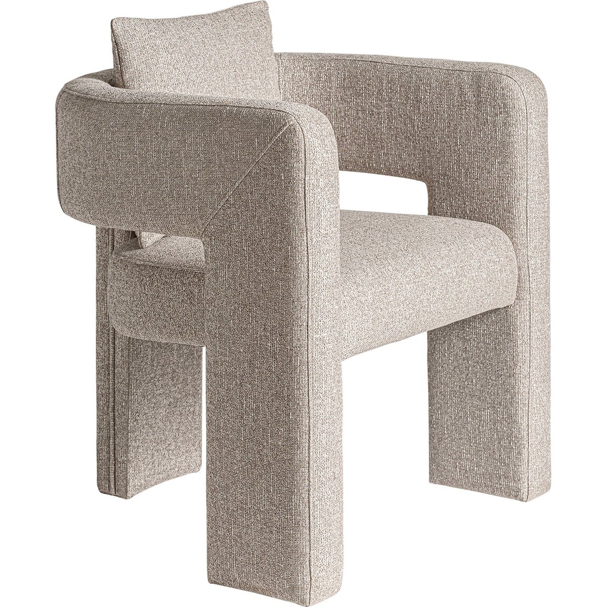 Fauteuil art déco en bois de frêne et assise beige clair bois naturel, RECOLLECTION