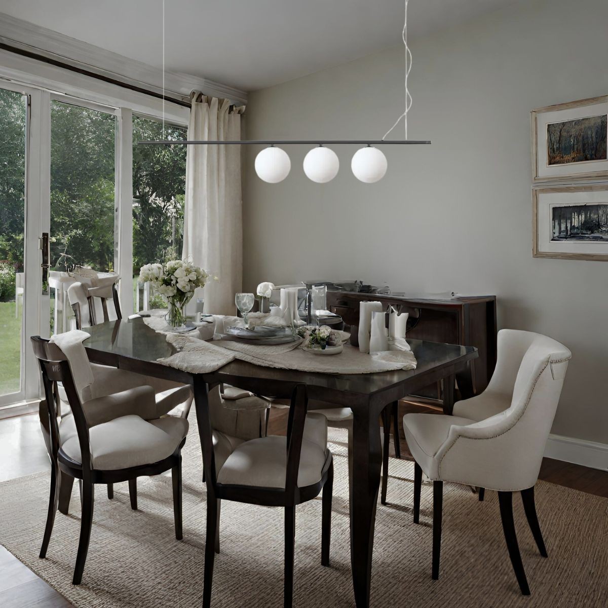 Suspension    PERLINE noir, IDEAL LUX